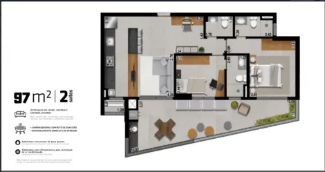 imagem 1 - Apartamento AK1107, 2 SUÍTES, imagem 1 - Apartamento AK1107, 2 SUÍTES,